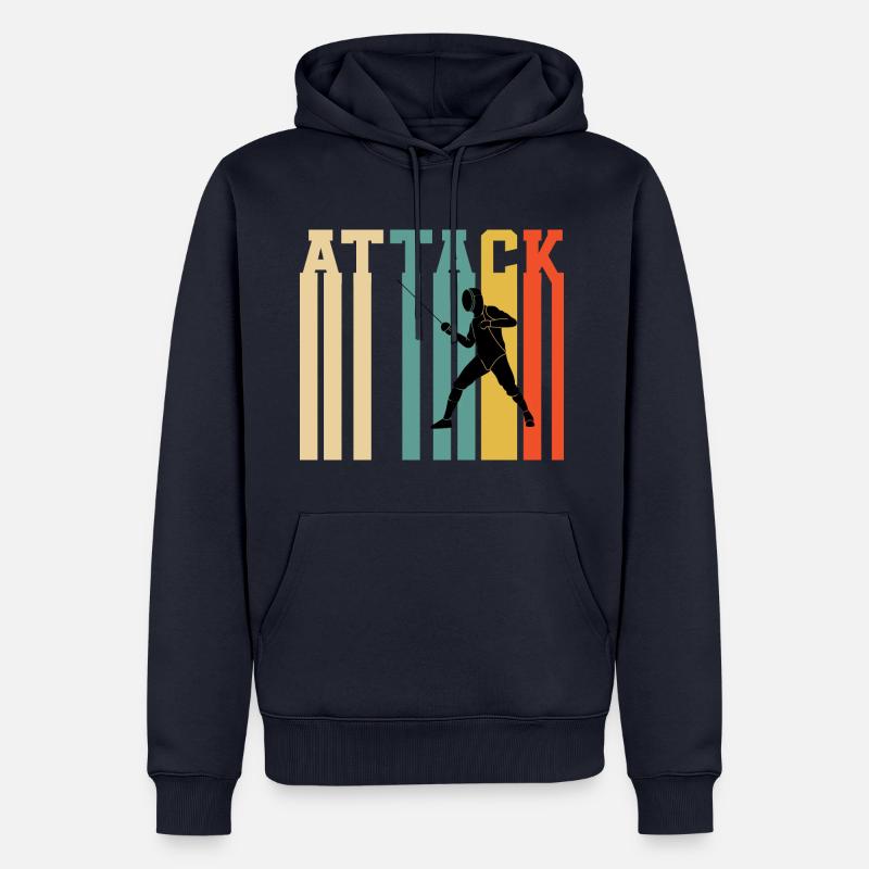 Fencing Attack - Männer Premium Bio Hoodie - Navy