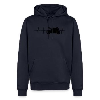 Motorcycle T-Shirt Gift Idea Funny Sayings Bike - Men’s Premium Organic Hoodie - navy - Front - Nico (187cm)