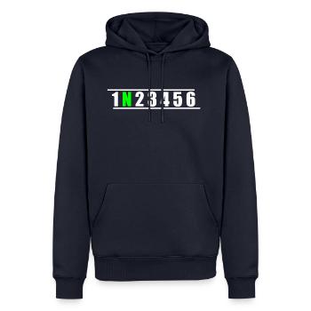 Moto cadeau idée cadeau pour les motocyclistes - Sweat à capuche Premium bio Homme - bleu marine - Devant - Nico (187cm)
