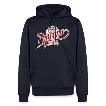 pop-corn - Sweat à capuche Premium bio Homme - bleu marine - Devant - Nico (187cm)