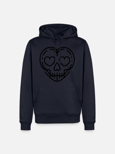 skull love - Männer Premium Bio Hoodie - Navy