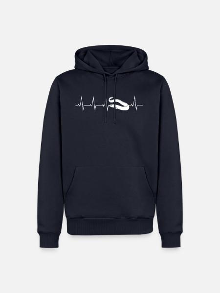 Aal Fisch Fischer Angler Herzschlag Geschenk - Männer Premium Bio Hoodie - Navy