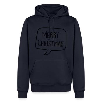 MERRY CHRISTMAS - Männer Premium Bio Hoodie - Navy - Vorne - Nico (187cm)