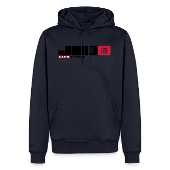 judo - Sweat à capuche Premium bio Homme - bleu marine - Devant - Nico (187cm)