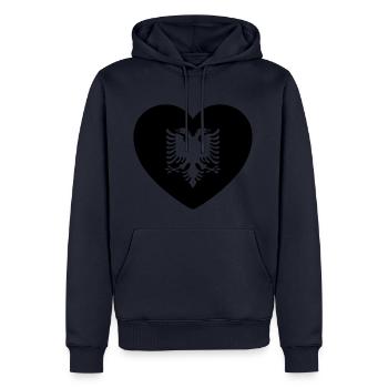 Albanie - Sweat à capuche Premium bio Homme - bleu marine - Devant - Nico (187cm)