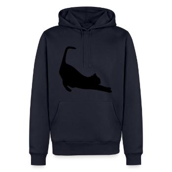 cat - Men’s Premium Organic Hoodie - navy - Front - Nico (187cm)