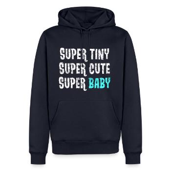 Super petit - super mignon - super bébé - bleu - Sweat à capuche Premium bio Homme - bleu marine - Devant - Nico (187cm)