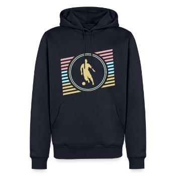 Fussball - Männer Premium Bio Hoodie - Navy - Vorne - Nico (187cm)