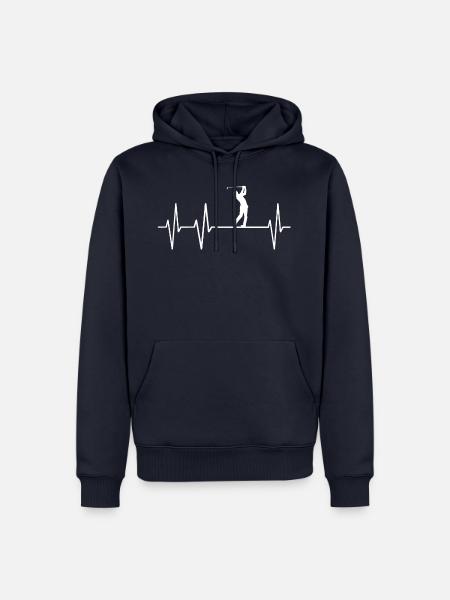 Golf Herzschlag Herz Puls Herzklopfen Golfspieler - Männer Premium Bio Hoodie - Navy