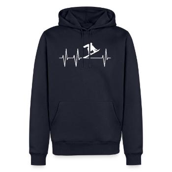 Snowboard Snowboarder Herzschlag Herz Puls Ski - Männer Premium Bio Hoodie - Navy - Vorne - Nico (187cm)