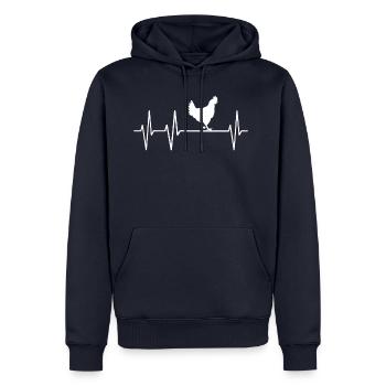 Chicken Chickens Heartbeat Poultry Eggs Palpitations - Men’s Premium Organic Hoodie - navy - Front - Nico (187cm)