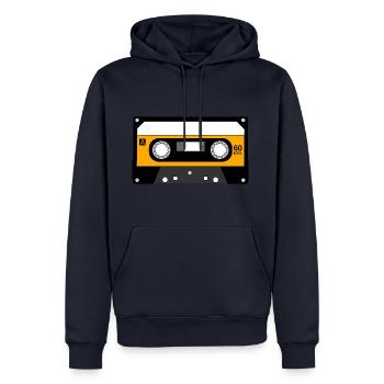 Musik Kassette Design Geschenk - Männer Premium Bio Hoodie - Navy - Vorne - Nico (187cm)