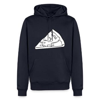 manger de la nourriture pizza pizzeria restaurant11 - Sweat à capuche Premium bio Homme - bleu marine - Devant - Nico (187cm)