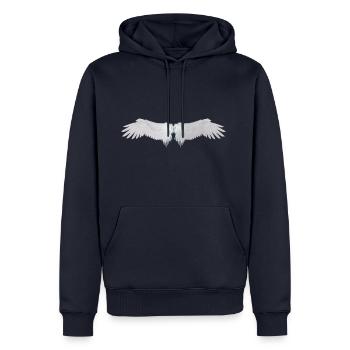 Engelsflügel - Männer Premium Bio Hoodie - Navy - Vorne - Nico (187cm)