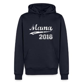 Maman 2018 - Sweat à capuche Premium bio Homme - bleu marine - Devant - Nico (187cm)