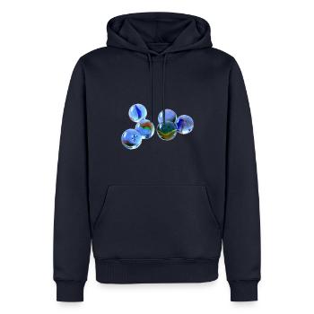 des billes de verre - Sweat à capuche Premium bio Homme - bleu marine - Devant - Nico (187cm)