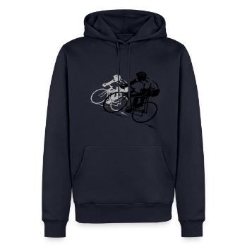 bicycle mountain bike cyclist mountainbike fahrrad - Männer Premium Bio Hoodie - Navy - Vorne - Nico (187cm)