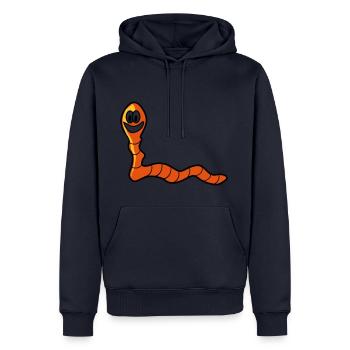 Regenwurm Wurm - Männer Premium Bio Hoodie - Navy - Vorne - Nico (187cm)