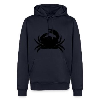 Krebs - Männer Premium Bio Hoodie - Navy - Vorne - Nico (187cm)