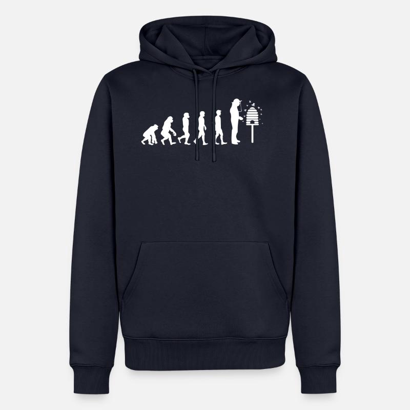 T-Shirt Geschenk - Imker Evolution - Männer Premium Bio Hoodie - Navy
