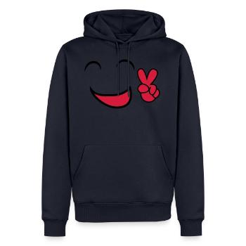 Bitte Lächeln Smile-Shirt tees - Männer Premium Bio Hoodie - Navy - Vorne - Nico (187cm)