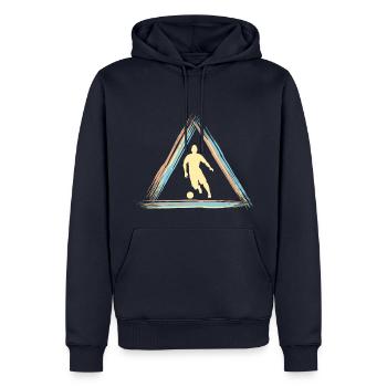 Fussball - Männer Premium Bio Hoodie - Navy - Vorne - Nico (187cm)