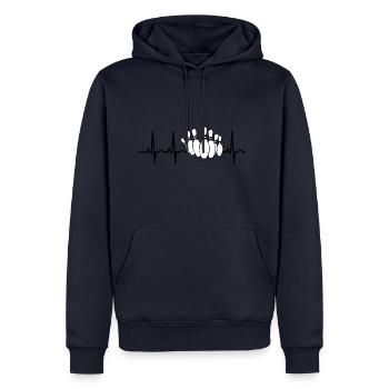 Bowling EKG frappe rythme cardiaque melon bol radicalement - Sweat à capuche Premium bio Homme - bleu marine - Devant - Nico (187cm)