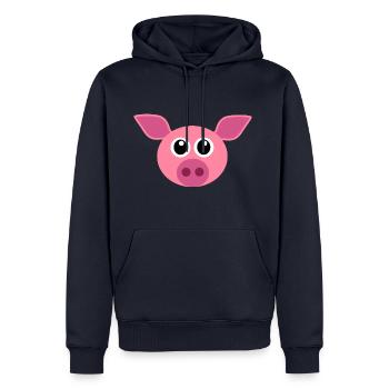 Schweinegesicht - Männer Premium Bio Hoodie - Navy - Vorne - Nico (187cm)