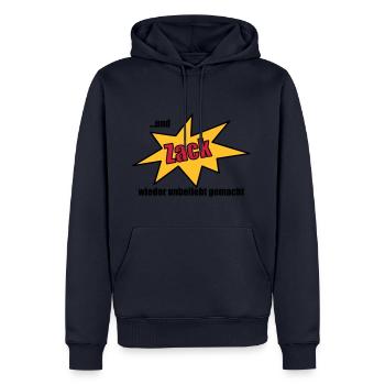 Zack - Männer Premium Bio Hoodie - Navy - Vorne - Nico (187cm)