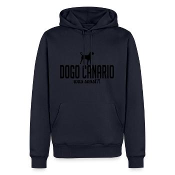 DOGO CANARIO was sonst - Männer Premium Bio Hoodie - Navy - Vorne - Nico (187cm)