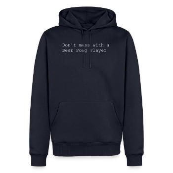 Beer Pong Tournament Shirt Gift / Gift Idea - Men’s Premium Organic Hoodie - navy - Front - Nico (187cm)