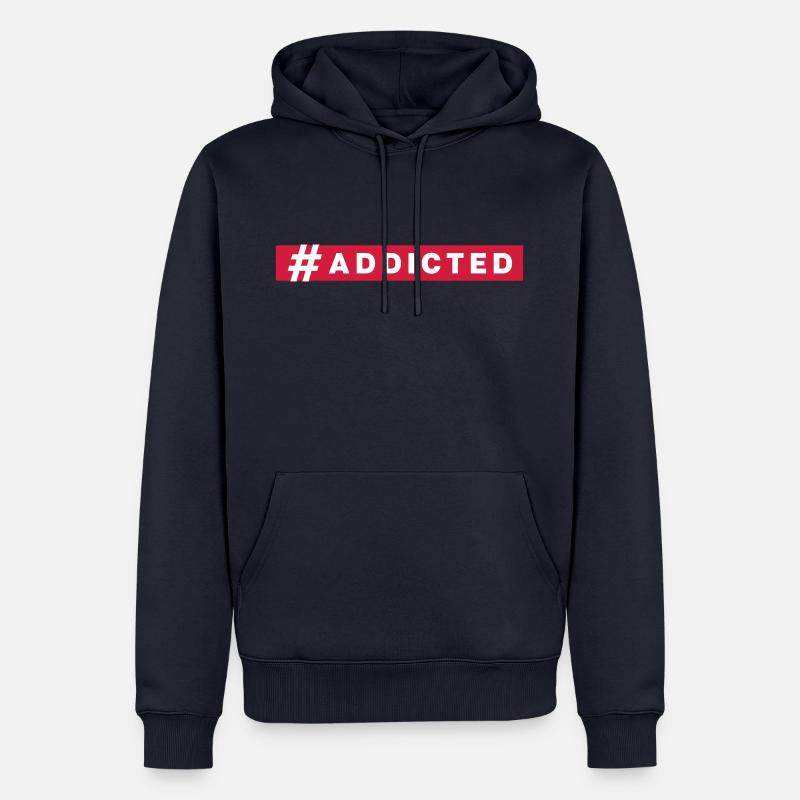 #addicted - Männer Premium Bio Hoodie - Navy