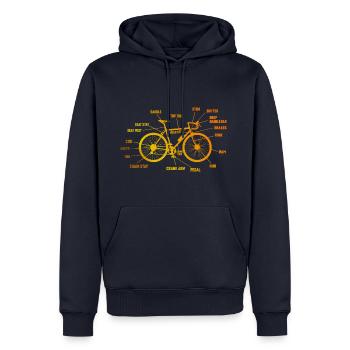 Anatomy Of Bicycle - Männer Premium Bio Hoodie - Navy - Vorne - Nico (187cm)