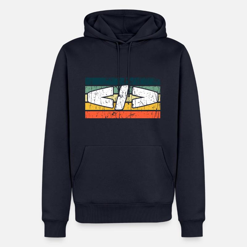 Retro Web Developer Programmer Coding - Männer Premium Bio Hoodie - Navy