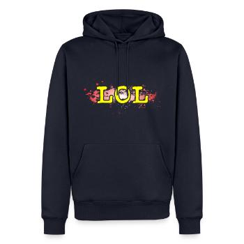 LOL - Männer Premium Bio Hoodie - Navy - Vorne - Nico (187cm)