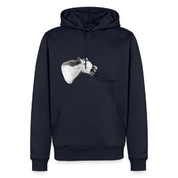Noël dernier ?! - Sweat à capuche Premium bio Homme - bleu marine - Devant - Nico (187cm)