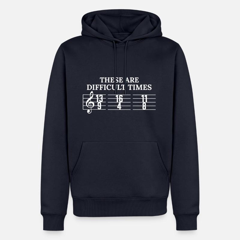 Funny Music Notes - Männer Premium Bio Hoodie - Navy