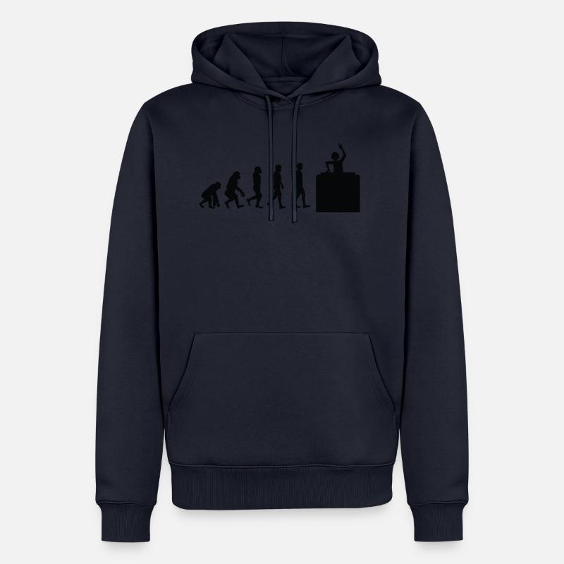 DJ évolution - Sweat à capuche Premium bio Homme - bleu marine