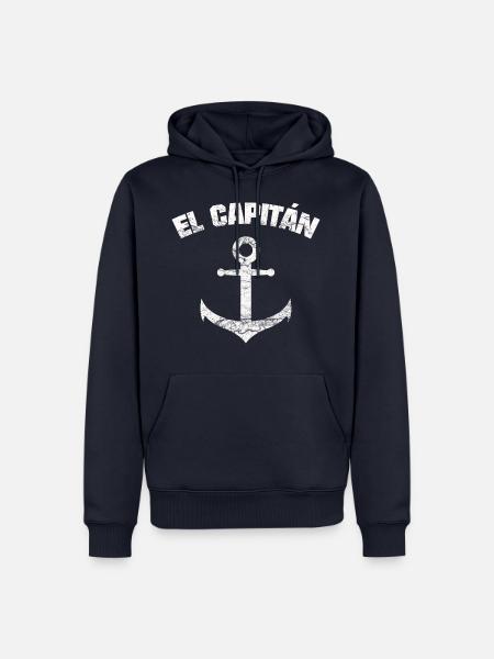 EL CAPITÁN ANCLA SHIRT - Männer Premium Bio Hoodie - Navy