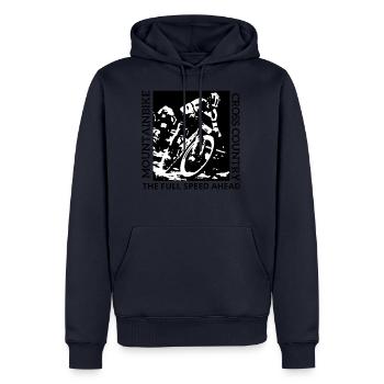MTB XCO Mountainbike Cross Country - Männer Premium Bio Hoodie - Navy - Vorne - Nico (187cm)