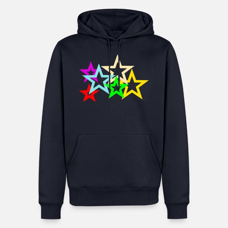 étoiles colorées - Sweat à capuche Premium bio Homme - bleu marine