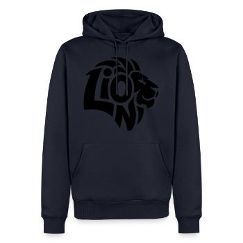 Lion - Cool Lion Logo - Sweat à capuche Premium bio Homme - bleu marine - Devant - Nico (187cm)