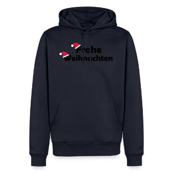 Joyeux Noël - Sweat à capuche Premium bio Homme - bleu marine - Devant - Nico (187cm)
