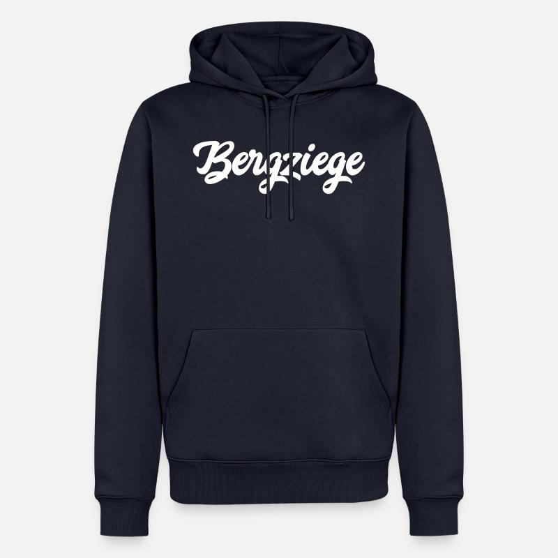 MOUNTAIN GOAT - FACILE - ECRITURE - Sweat à capuche Premium bio Homme - bleu marine