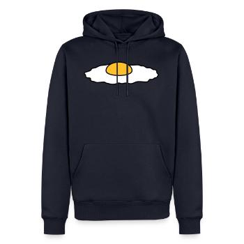 oeuf au plat manger délicieux cuire le chef - Sweat à capuche Premium bio Homme - bleu marine - Devant - Nico (187cm)