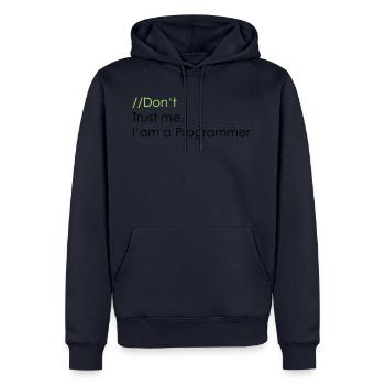 Trust Me I'm a Programmer - Männer Premium Bio Hoodie - Navy - Vorne - Nico (187cm)