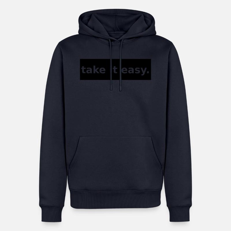 take it easy - Männer Premium Bio Hoodie - Navy