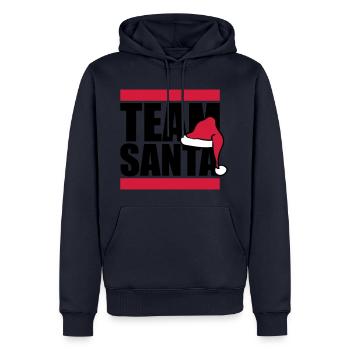 amis équipe équipe joyeux noël père noël n - Sweat à capuche Premium bio Homme - bleu marine - Devant - Nico (187cm)