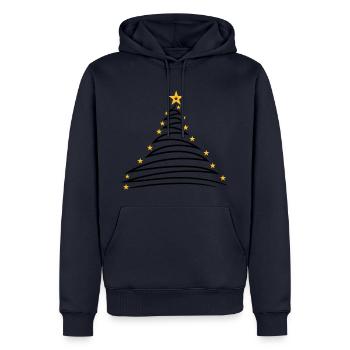 fir tree christmas tree fir star merry chris - Men’s Premium Organic Hoodie - navy - Front - Nico (187cm)