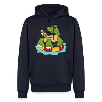 Summer tortoise turtles reptiles - Men’s Premium Organic Hoodie - navy - Front - Nico (187cm)